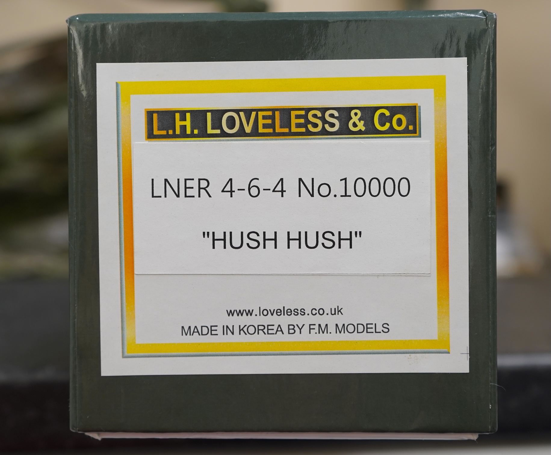 An 0 Gauge L.H. Loveless & Co. by F M Models, model of LNER Class W1 ‘Hush Hush’ 10000, 4-6-4 streamlined tender locomotive, powered for two rail operation, with original box.